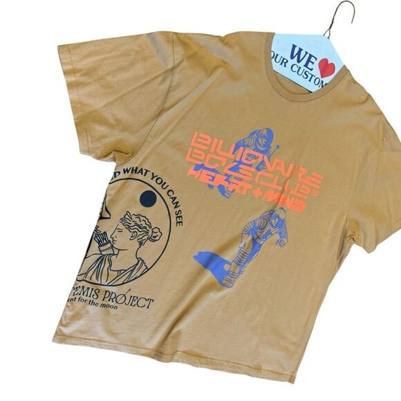Billionaire Boys Club Tan Short Sleeve Tee BB HUMAN SS TEE in CINNAMON - Picture 7 of 9